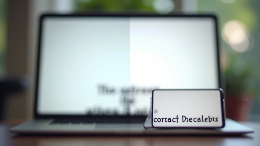 Visual comparison showing font rendering on different screens with varying color contrasts and sizes