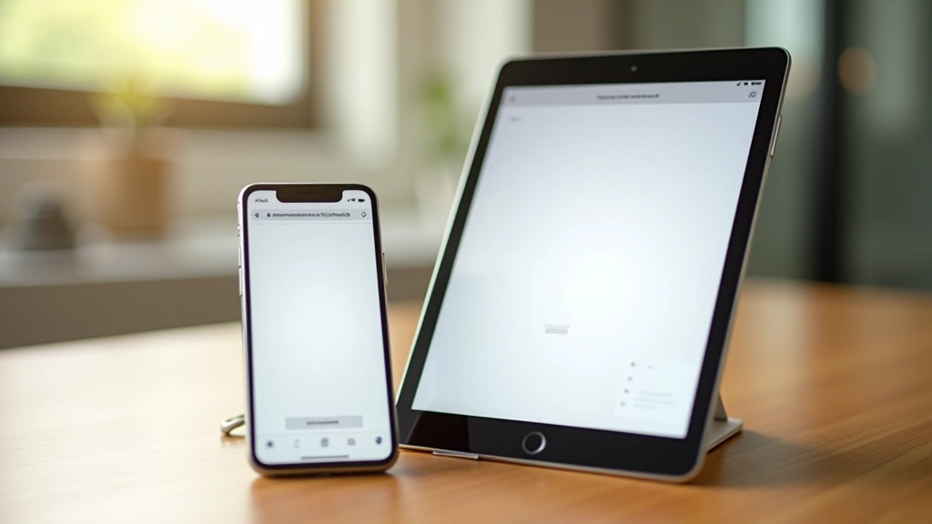 Mobile phone and tablet displays side by side showing same content with different font scaling