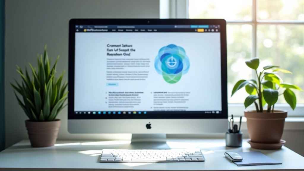 Modern computer workstation displaying accessible web design interface with clear typography and visible focus indicators